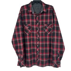 Kuhl Mens Pearl Snap Flannel Shirt Red Black Western Long Sleeve Outdoor Sz XXL